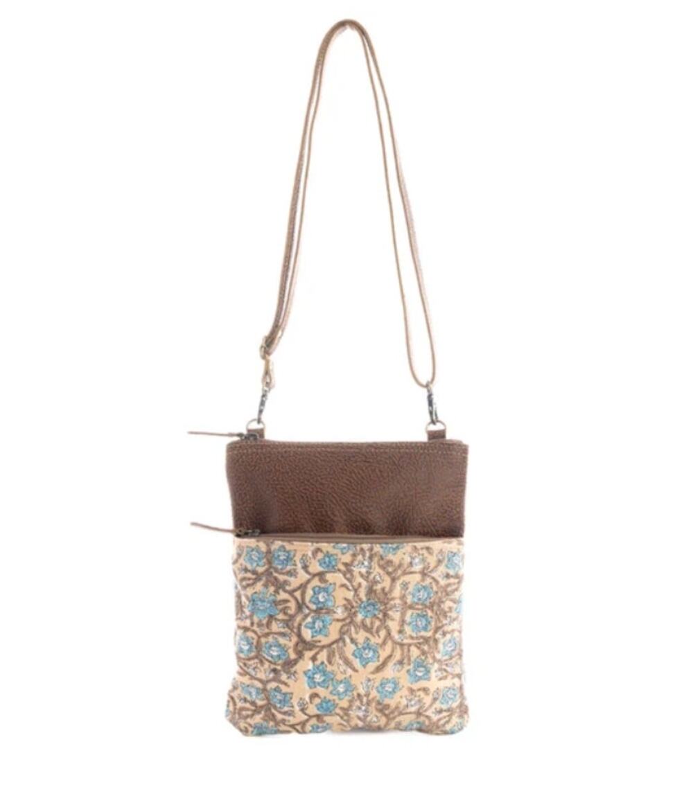 NWT Western Canvas and Leather San Ysidro Falls Small Crossbody Bag